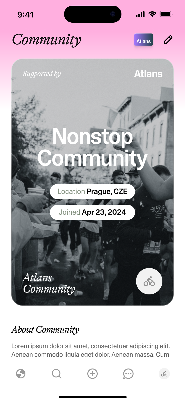 Screenshots of sporting app